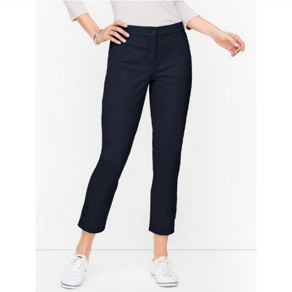 Talbots Signature Navy Blue Crop Slim Ankle Trouser Pants Women's Size 6 Petite